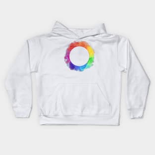 Circle Rainbow Watercolour Painting Kids Hoodie